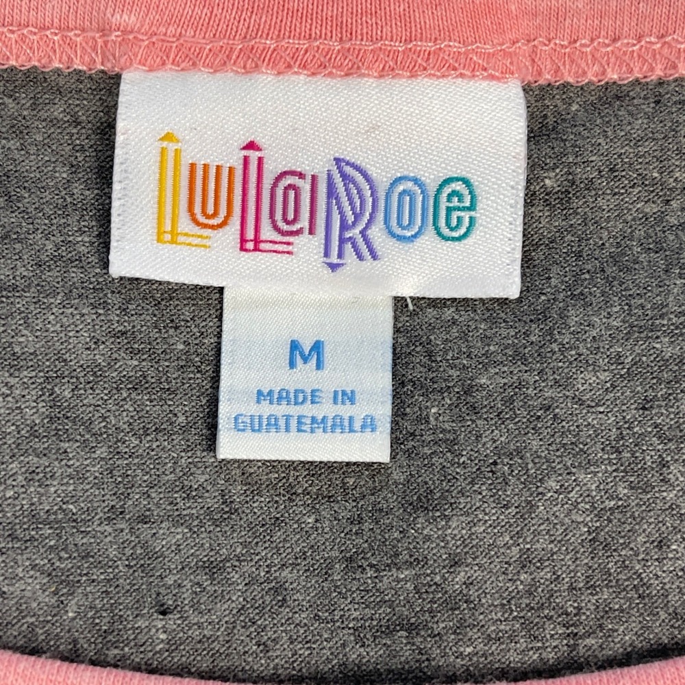 NWT LuLaRoe Julia Dress M Grey Pink Raglan Sleeve Knee Length Sheath - Picture 5 of 7